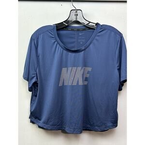 Nike‎ Shirt Womens Large Dri-FIT Crop Top Athletic Rhinestone DV7272-410